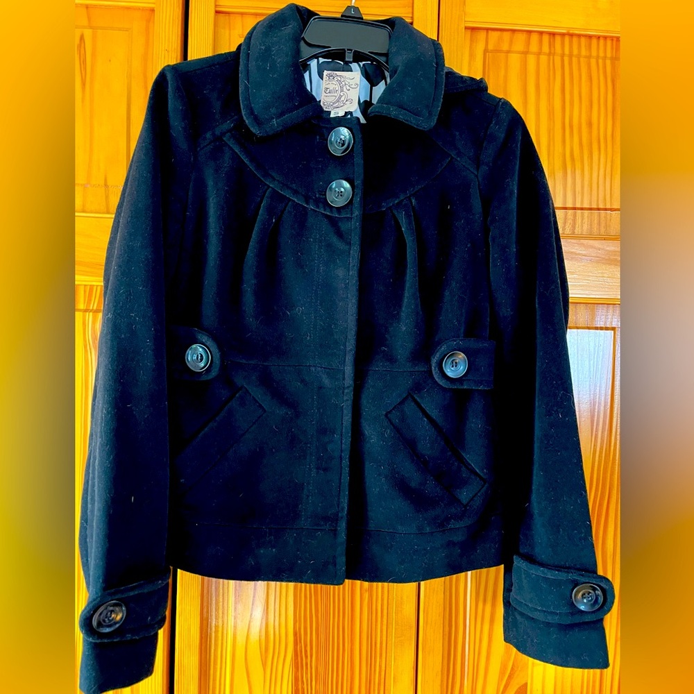 Tulle/ Anthropology Black Pea Coat
